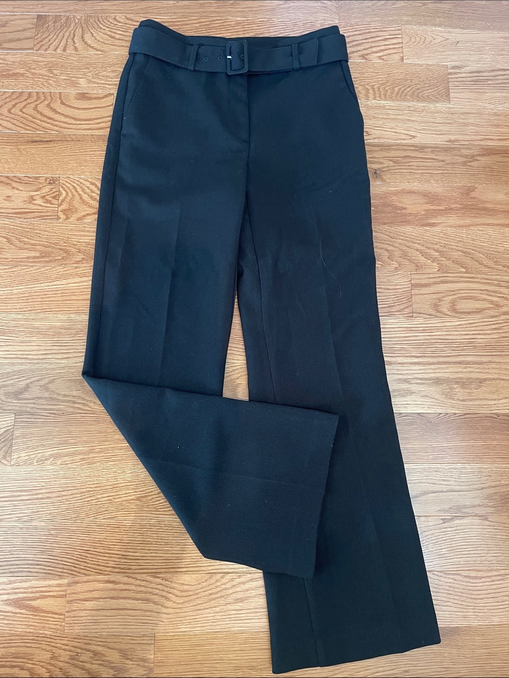 Ann Taylor Black Belted Tailored Dress Trousers